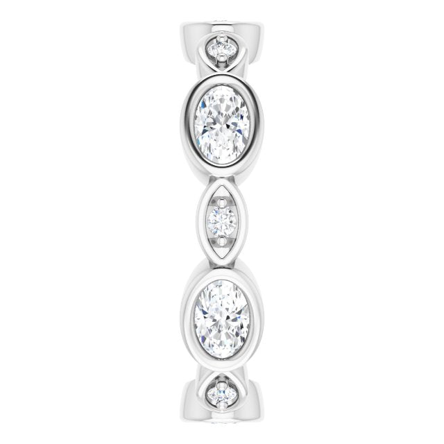 1.36 ct. Oval & Round Diamond Eternity Band-VIRABYANI
